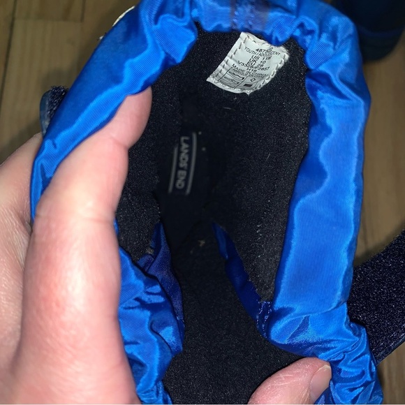 Lands End Youth Blue Snow Boots Hook and Loop Closure Adjustable Size 11 - Picture 6 of 7